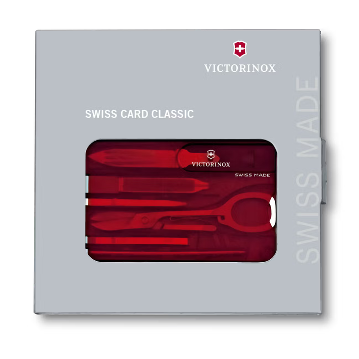 Victorinox Swiss Card Classic Red Transparent, Blister 0.7100.TB1