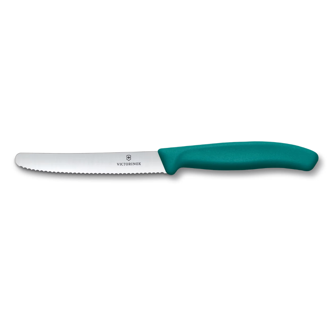 Victorinox Tomato & Table Knife, 11cm, Wavy Blade, Green 6.7834.C1