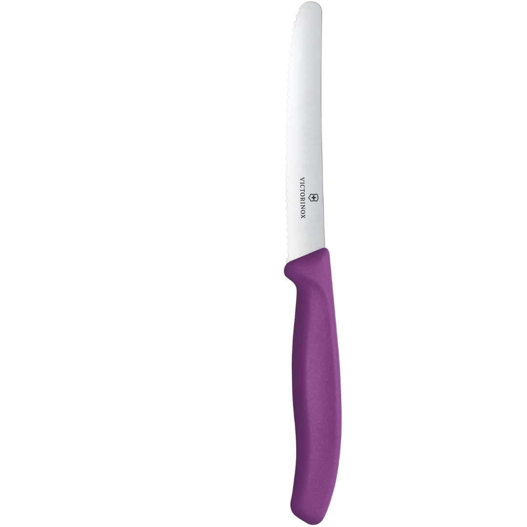 Victorinox Tomato & Table Knife 11cm, Wavy Blade, Purple 6.7835.C1