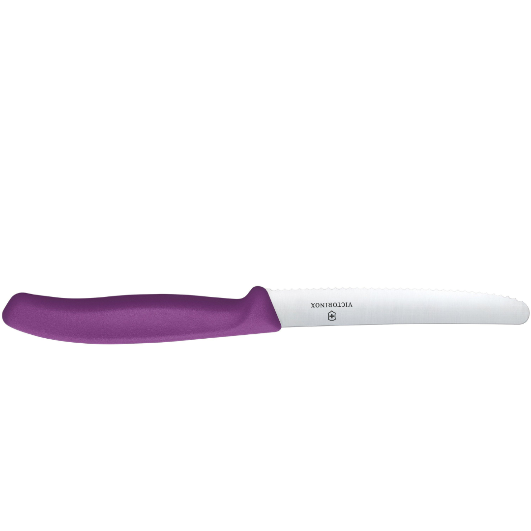 Victorinox Tomato & Table Knife 11cm, Wavy Blade, Purple 6.7835.C1