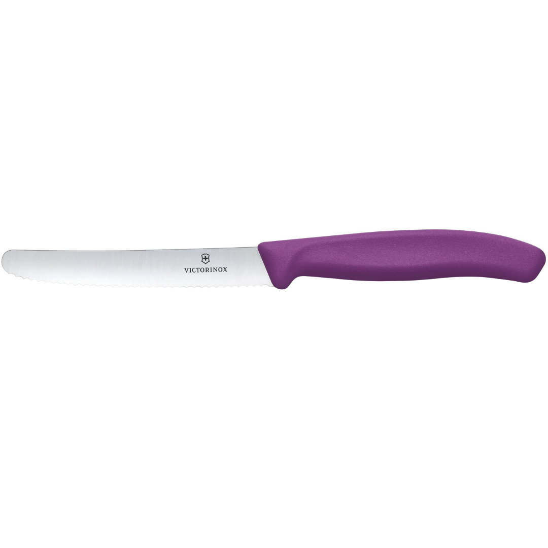 Victorinox Tomato & Table Knife 11cm, Wavy Blade, Purple 6.7835.C1