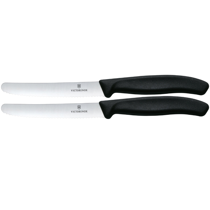 Victorinox Tomato &amp; Table Knife Set 2 Pieces 11cm Wavy Black 6.7833.2C1 | Buy in Kenya | Red Rhino