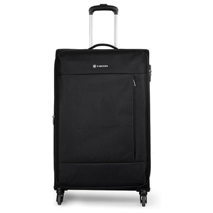 Carlton Elante black four-wheel suitcase, front view
