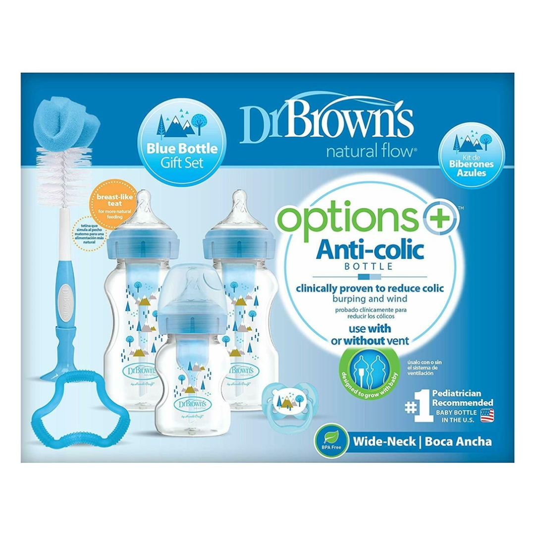 Dr. Brown's Options plus Baby Bottle Gift Set - Blue - Red Rhino