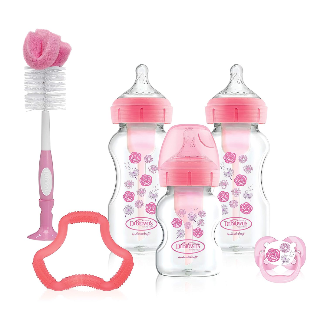 Dr. Brown's Options plus Baby Bottle Gift Set - Pink - Red Rhino