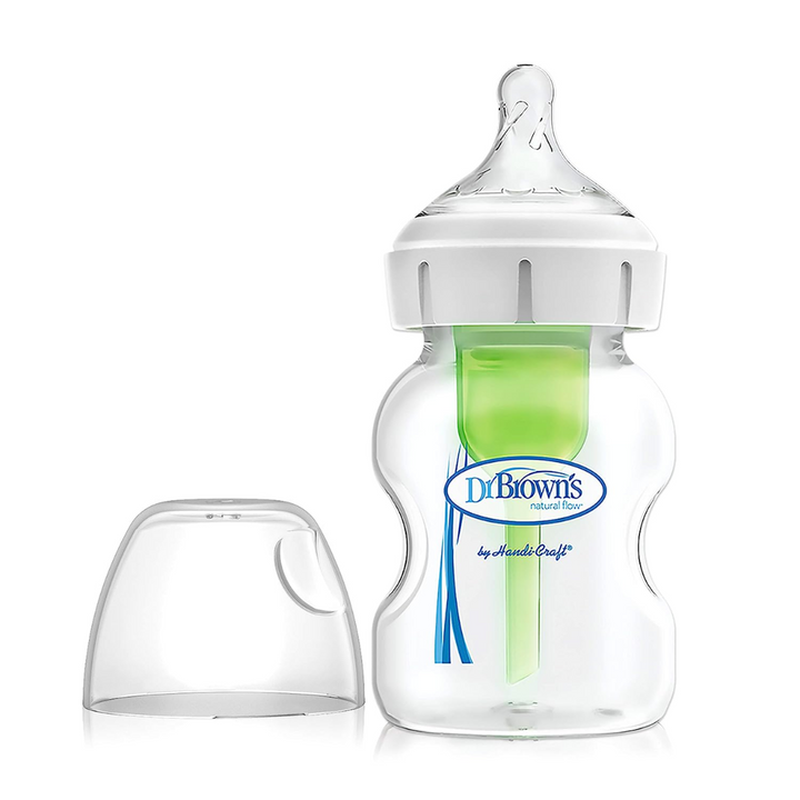Dr. Brown's Options plus Baby Glass Bottle 150ml with Level-1 Teat - Red Rhino