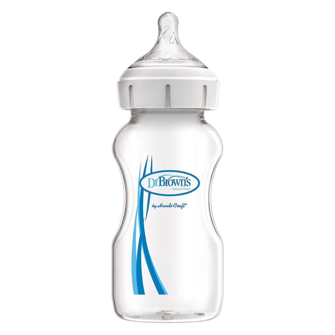 Dr. Brown's Options plus Baby Glass Bottle 270ml green With Level-1 Teat WB91700 - Red Rhino