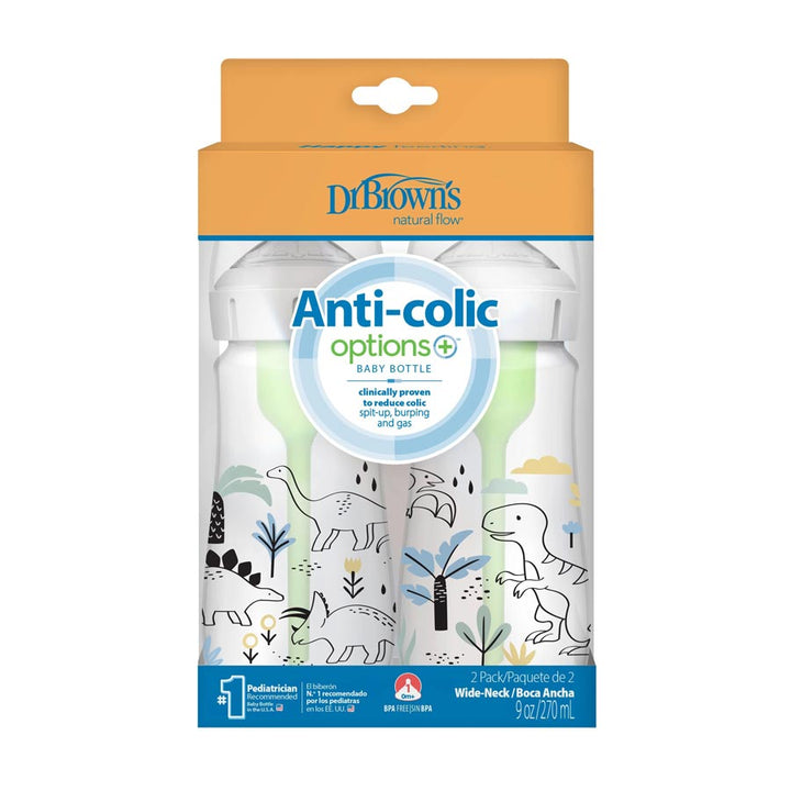 Dr. Brown's Natural FlowÂ® Anti-Colic Options+â¢ Designer Edition Jungle Decorations Wide Mouth-270ml-WB92026 - Red Rhino