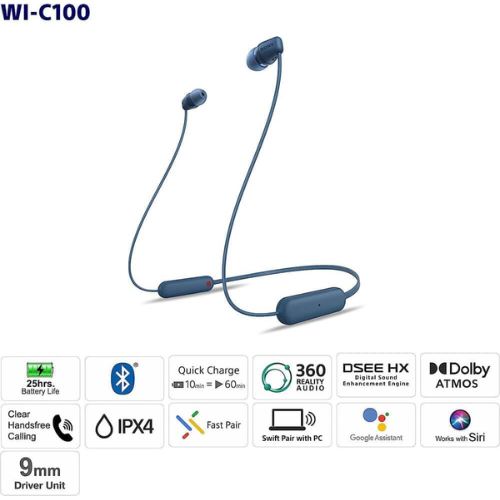 Sony Wireless In-Ear Bluetooth Headphones WI-C100 Black