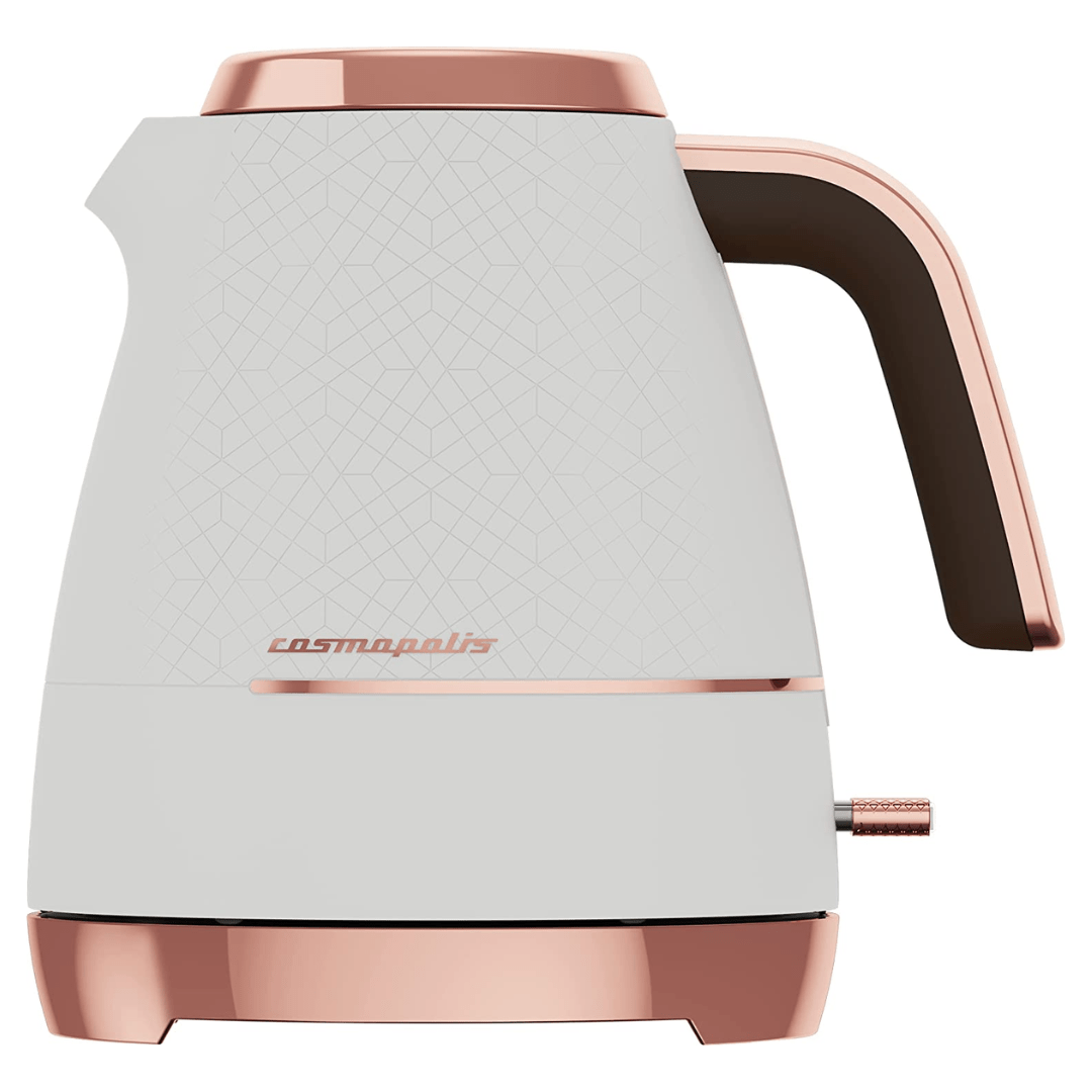 Beko Cosmopolis Dome Kettle , Retro White Rose Gold Design, 1.7 WKM8307WL - Red Rhino