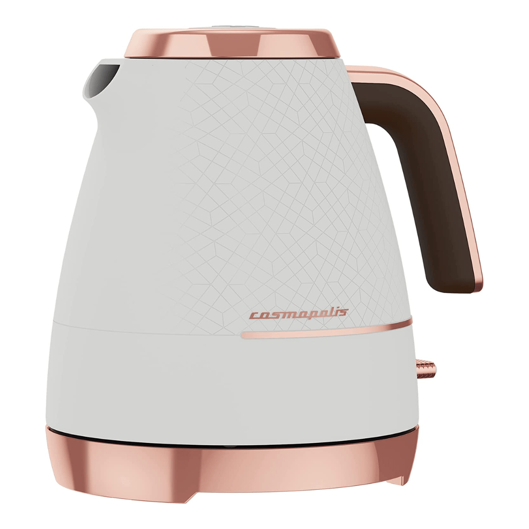 Beko Cosmopolis Dome Kettle , Retro White Rose Gold Design, 1.7 WKM8307WL - Red Rhino