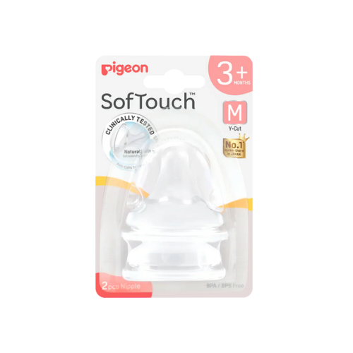 Pigeon SofTouch Teat - Size M (2 Pack) 3M+