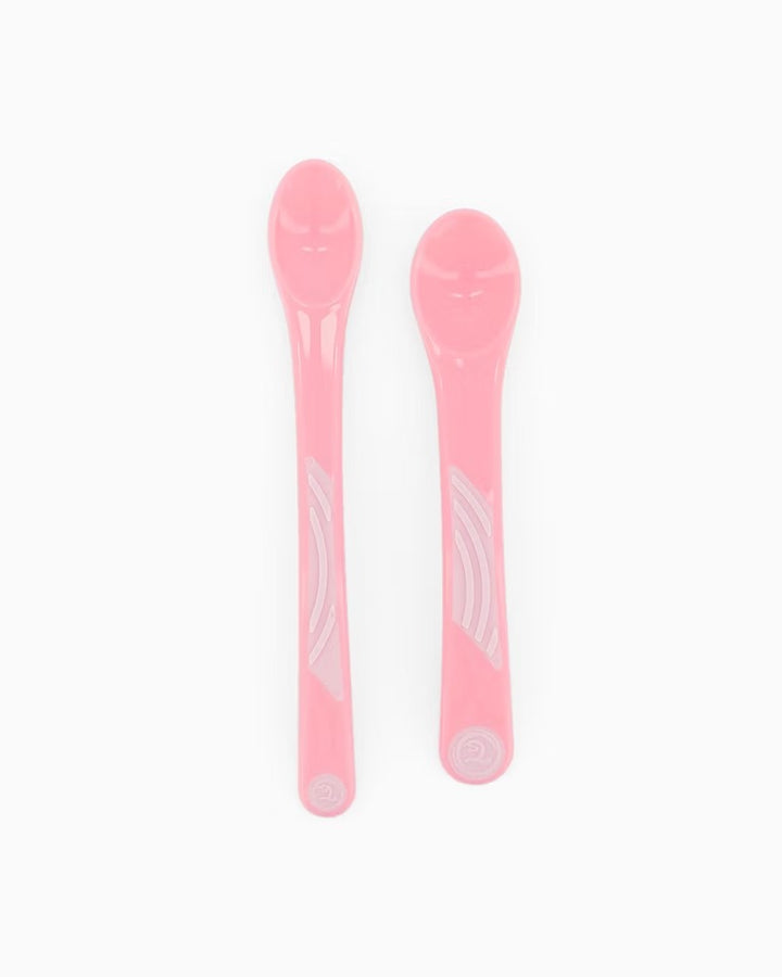 Twistshake feeding spoon set of two, pastel pink, product view