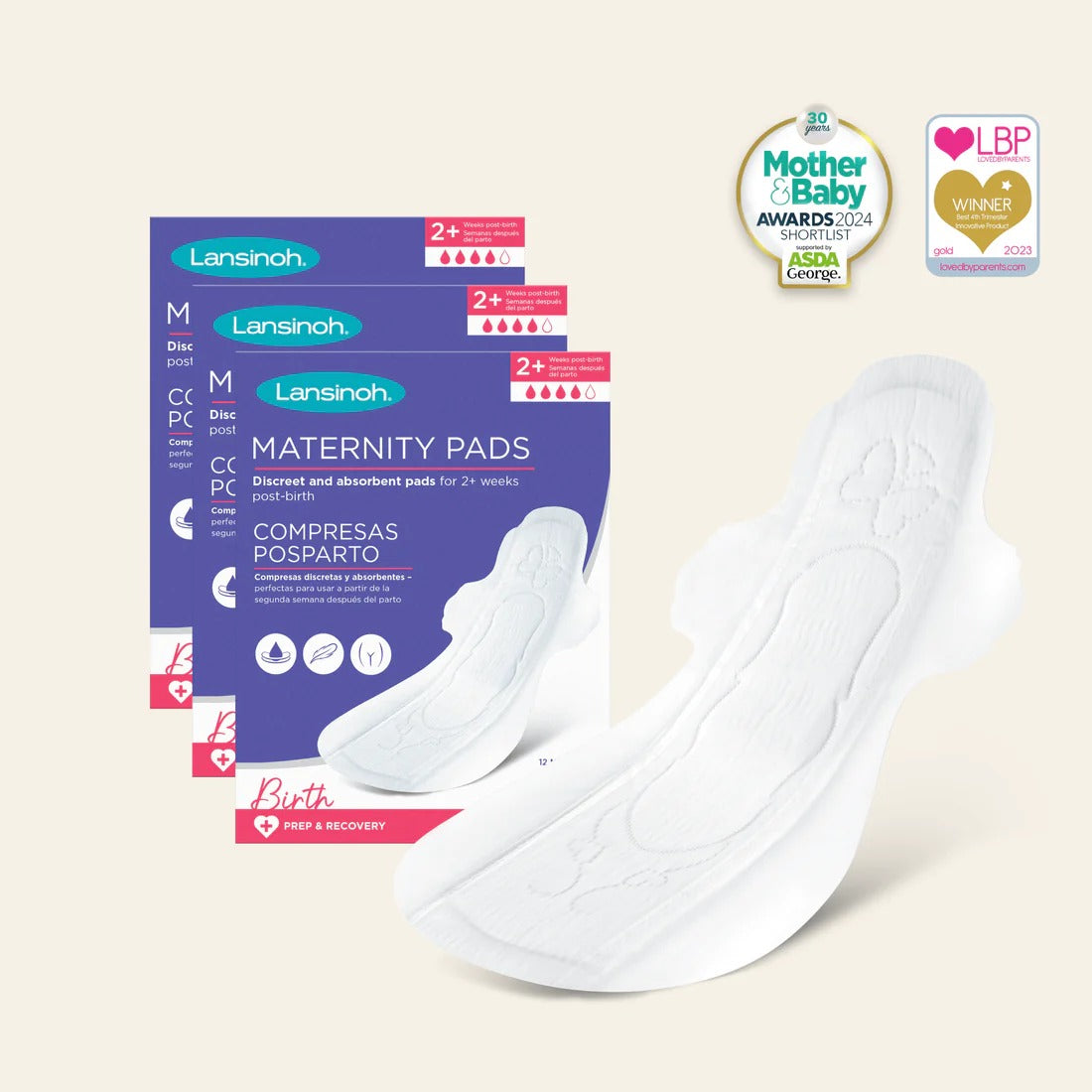Lansinoh Discreet & Absorbent Maternity Pads 2+ weeks post-birth medium-69730 - Red Rhino