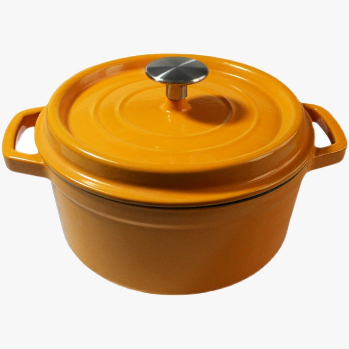 BA Cast Iron Enameled Rnd pot 22cm Yellow -HM-BA214 - Red Rhino