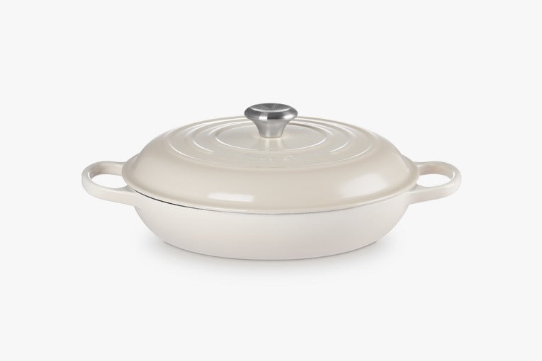BA Cast Iron enameled Shallow pot 30cm Cream-HM-BA276 - Red Rhino