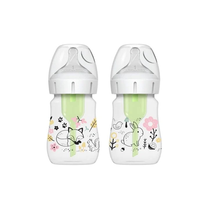 Dr. Brown's Natural FlowÂ® Anti-Colic Options+â¢ Designer Edition Jungle WOODLANDS Wide Mouth - Red Rhino
