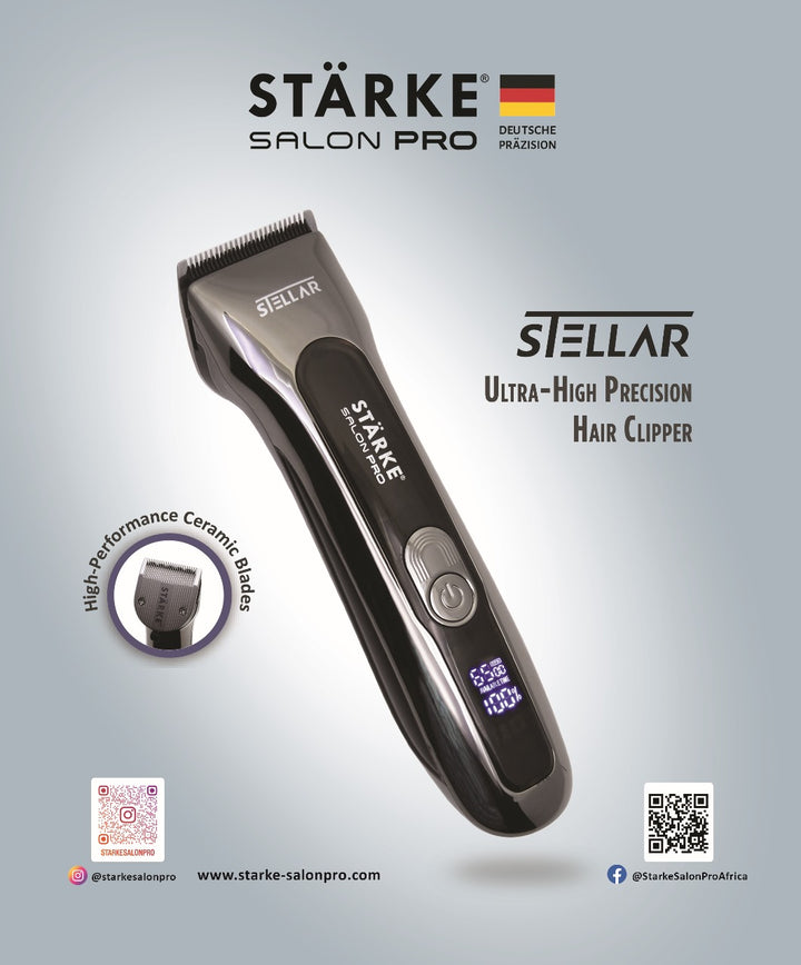 Starke Salon Pro Stellar Cordless Hair Clipper, Long Life Battery STELLAR