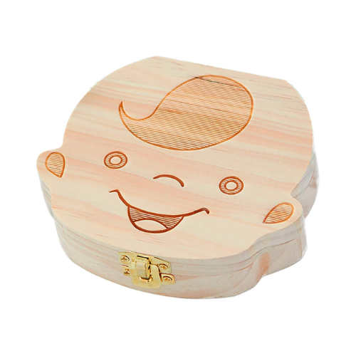 Edu Toys Wooden Tooth Album Keepsake Souvenir Box - Boy - Red Rhino