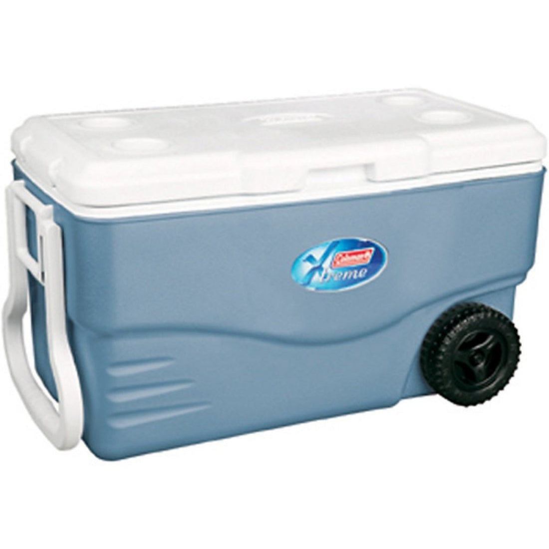 Coleman Foam Hard Cooler High Performance Insulated Cool Box, 62Qt/58ltr Capacity, With Handle and Wheels Blue ,Keeps Cool For Up To 4Days - Red Rhino