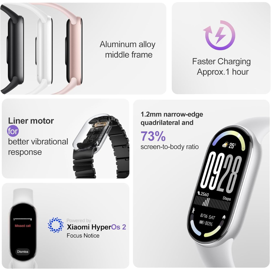 Xiaomi Smart Band 10 pearl white, alternate view