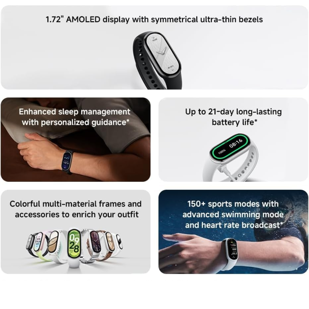 Xiaomi Smart Band 10 pearl white, feature view