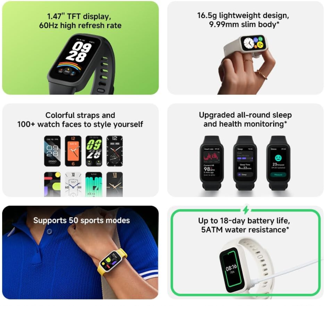 Xiaomi Smart Band 9 Active – Black | Lightweight Fitness Tracker in Kenya | Red Rhino