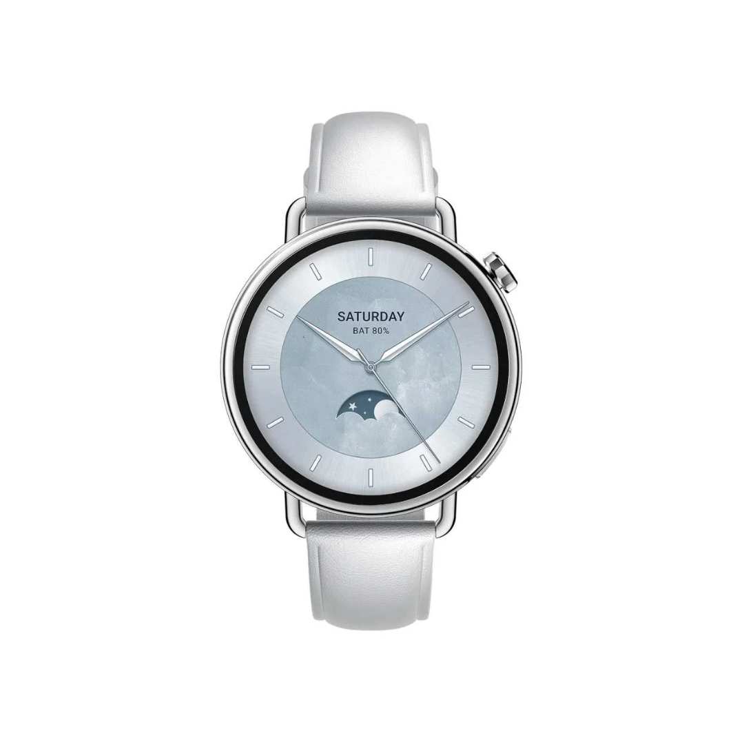 Xiaomi Watch S4 41mm white leather strap, main view