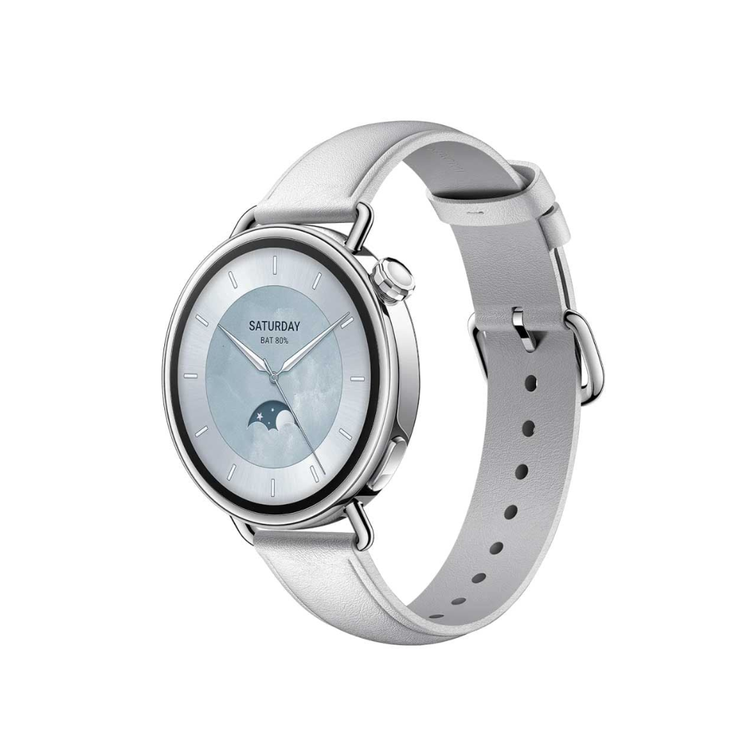 Xiaomi Watch S4 white leather strap, alternate view