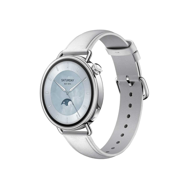 Xiaomi Watch S4 white leather strap, alternate view