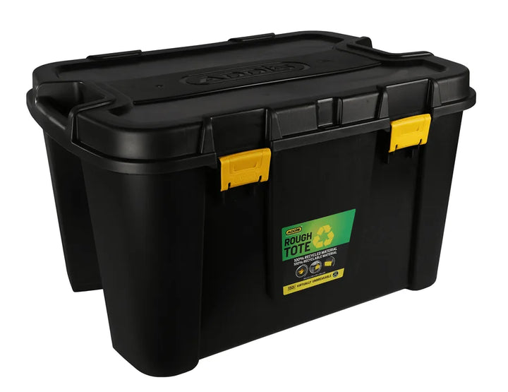 Addis Roughtote 150L with wheels and clips black storage box