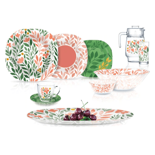 Luminarc Neo Carina Alvis Rose Dinner set 46pcs - Red Rhino