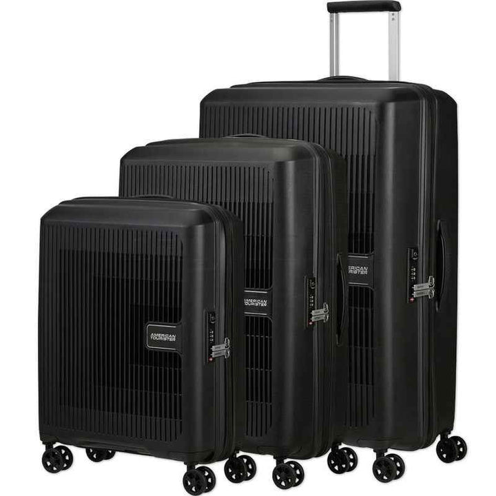 American Tourister Aerostep 3-Piece Suitcase Set 54cm + 65cm + 77cm Black | Buy in Kenya | Red Rhino