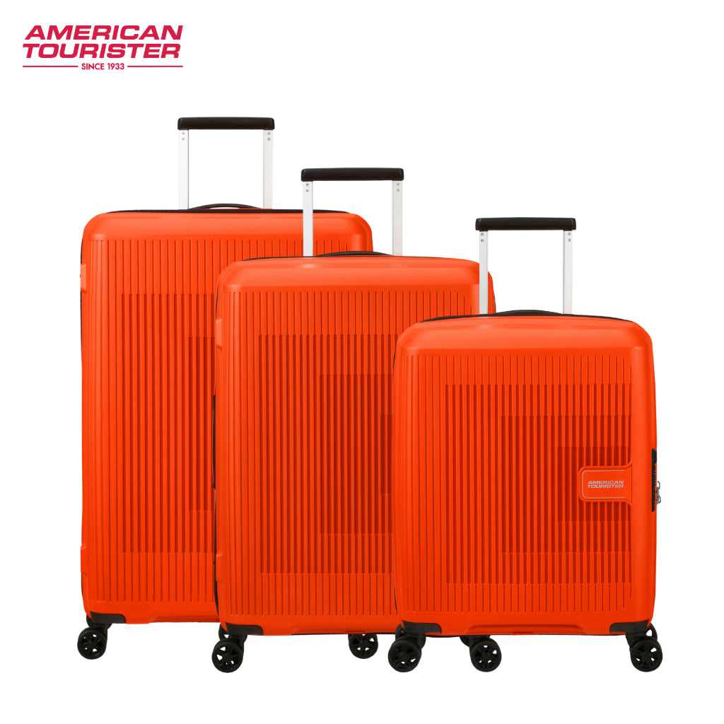 American Tourister Aerostep Bright Orange 3-piece suitcase set