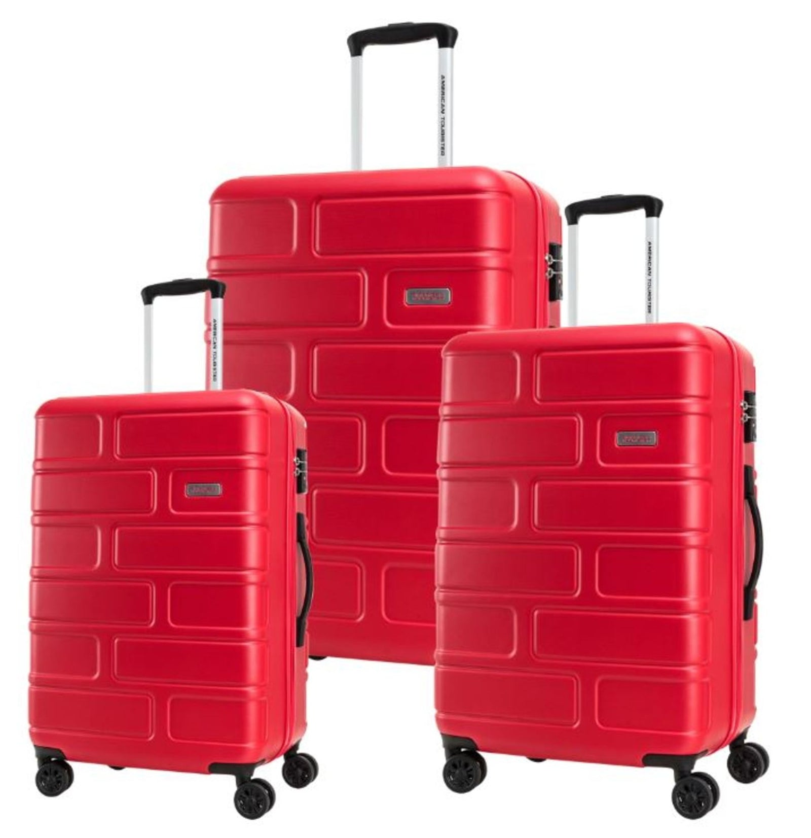 American Tourister Bricklane Brick Red three-piece suitcase set