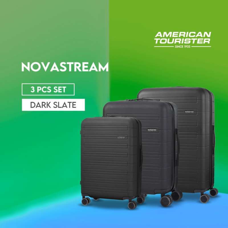 American Tourister Novastream V2 Dark Slate 3-piece suitcase set