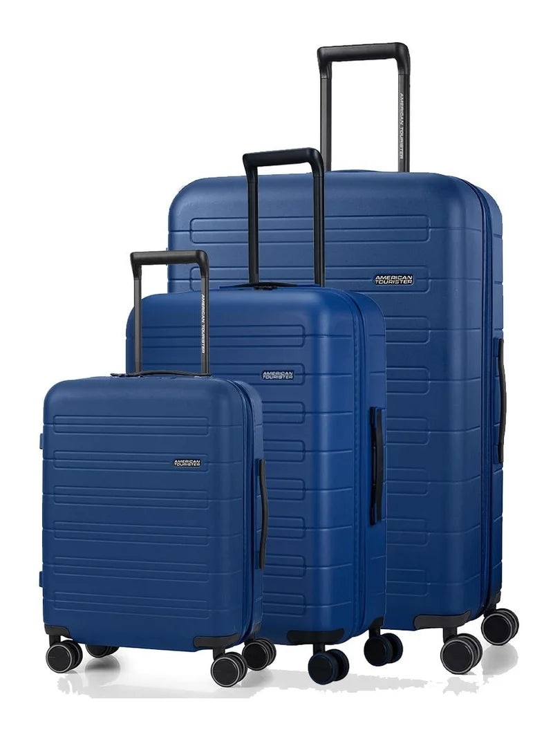 American Tourister Novastream V2 Navy Blue three-piece suitcase set