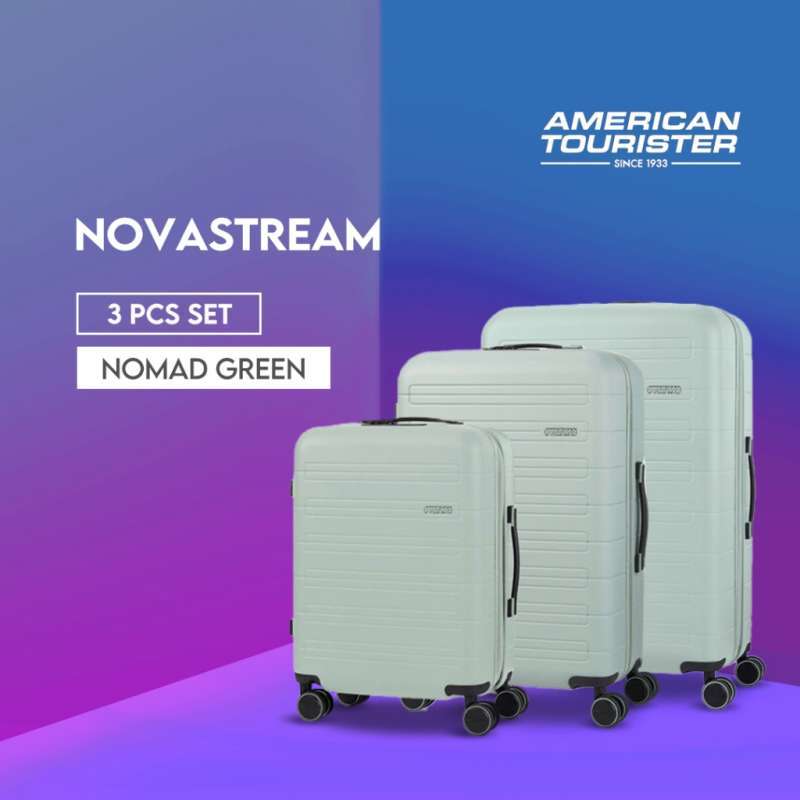 American Tourister Novastream V2 Nomad Green 3-piece suitcase set