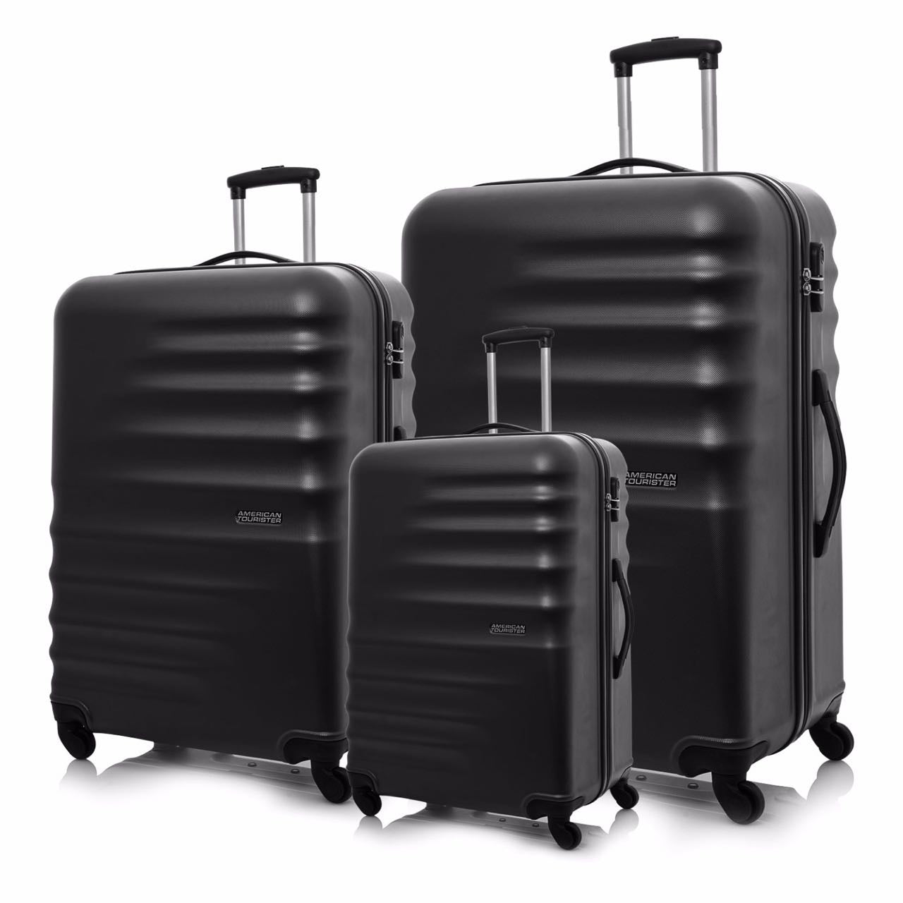 American Tourister Preston Black three-piece suitcase set