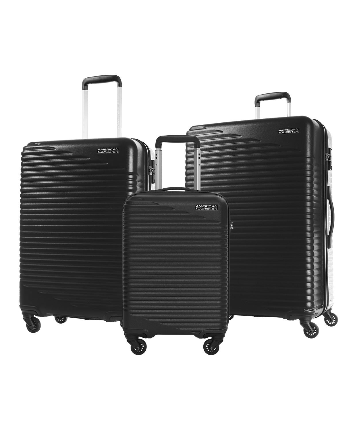 American Tourister Sky Park Black three-piece suitcase set