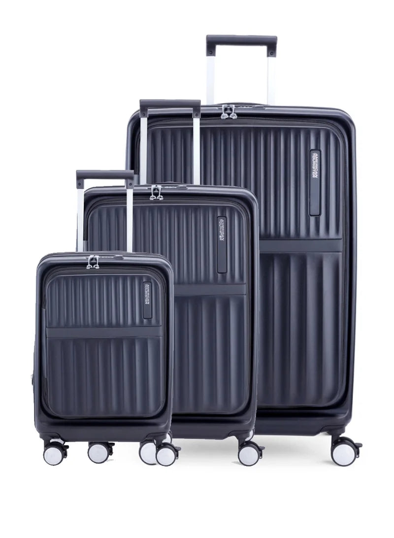 American Tourister Trento Black three-piece suitcase set