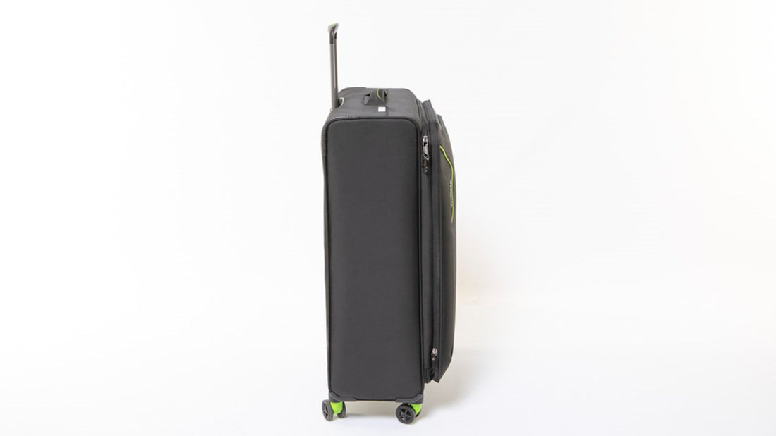 American Tourister Applite 3.0S Expandable Spinner 82 cm — Black / Green Large Suitcase — side view