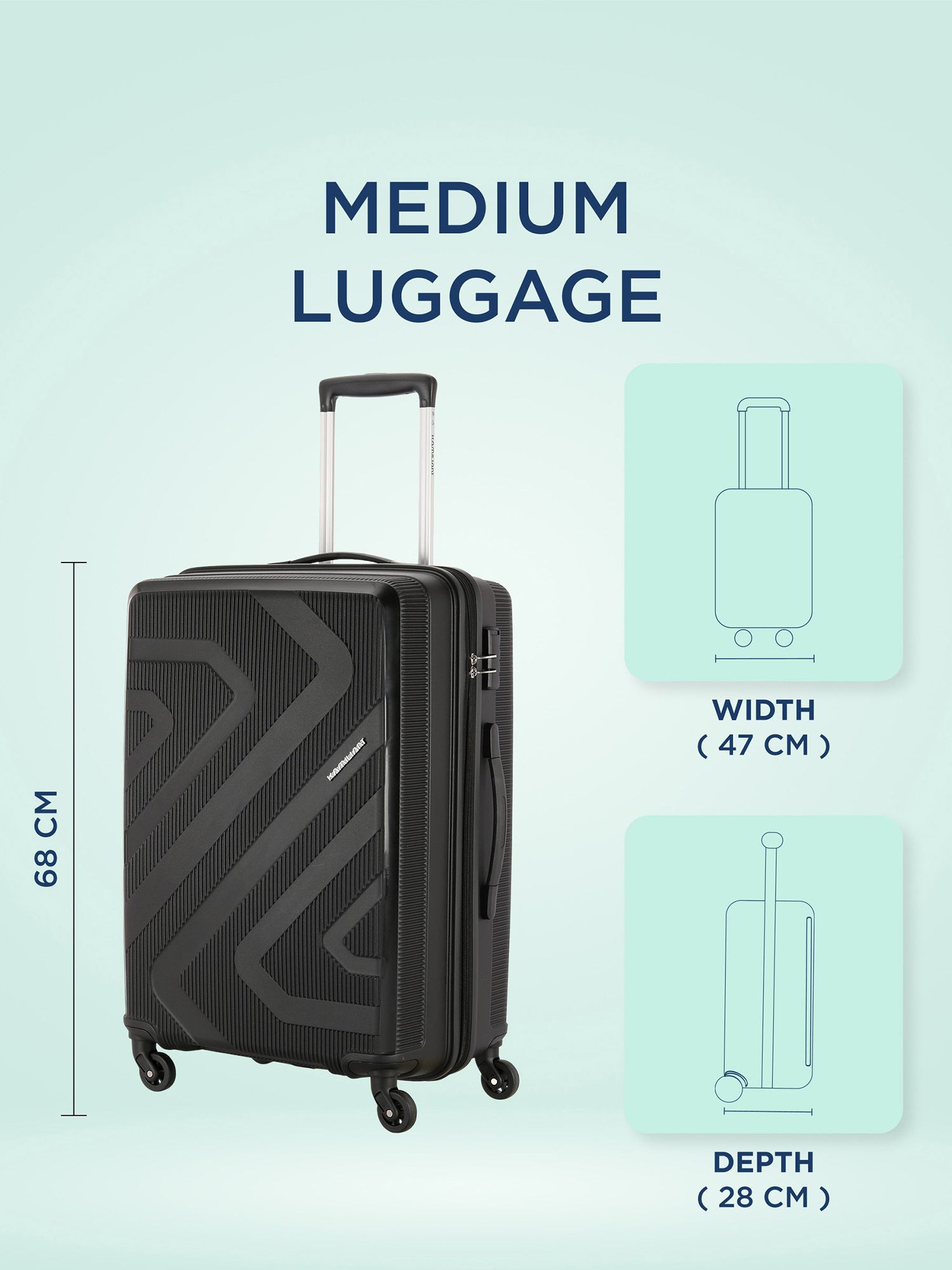 Kamiliant Kiza 68 cm Black — size illustration