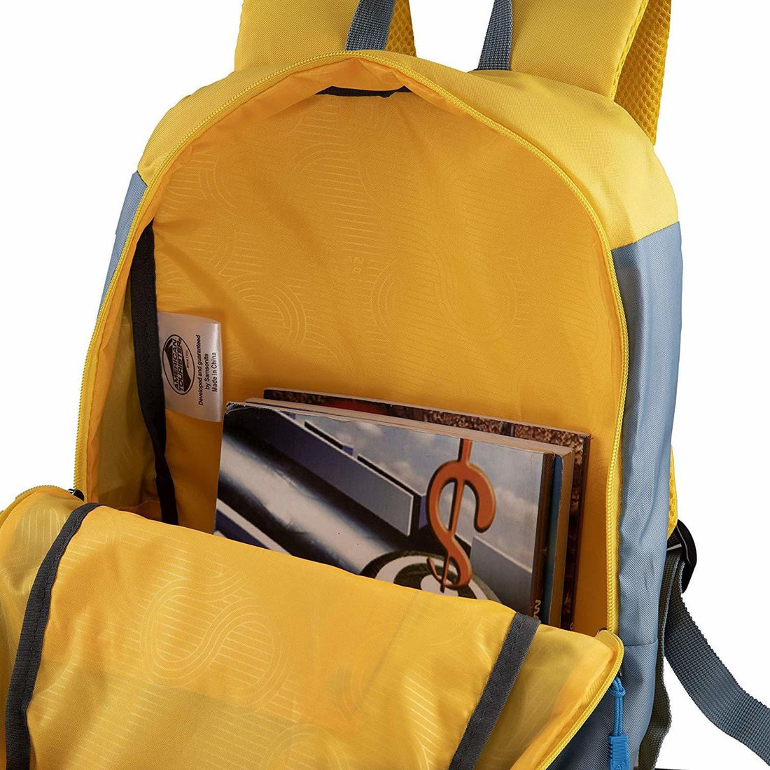 American Tourister BFF Backpack 02 — Yellow — interior and packing layout