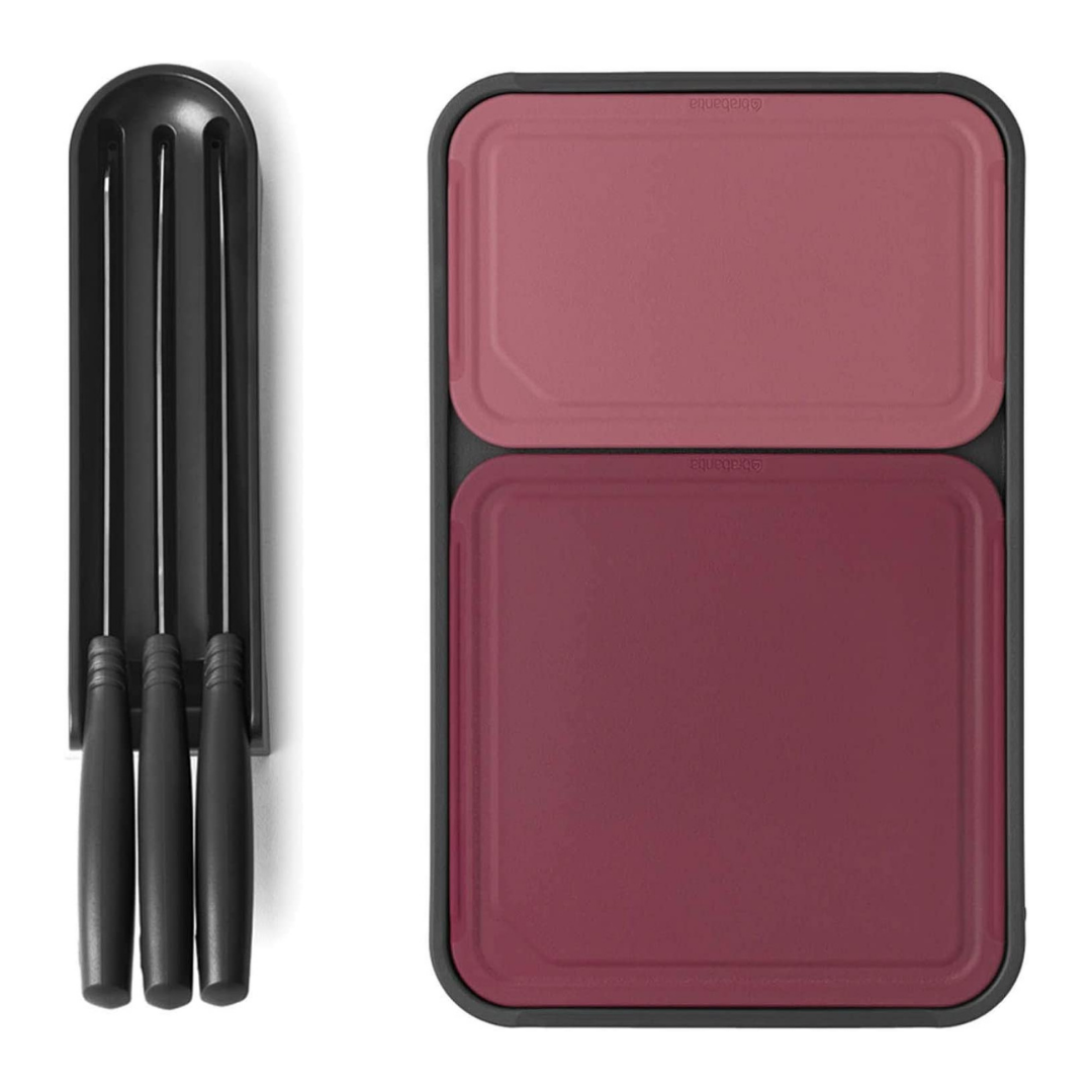 Brabantia Tasty Chopping board and Knife Block set of 3 each - Red Rhino