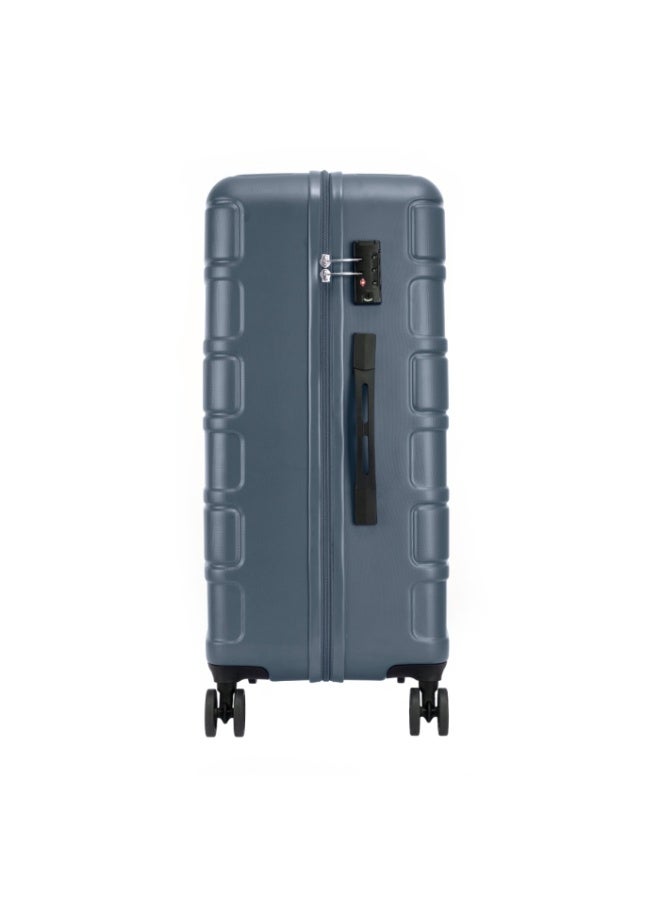 American Tourister Bricklane Dark Shadow large suitcase — lock and carry handle side view