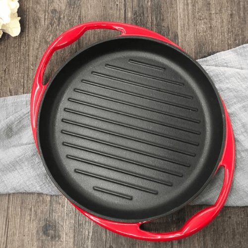 Enameled Cast Sizzler/Frying Pan - 25CM HM-BA180 - Red Rhino