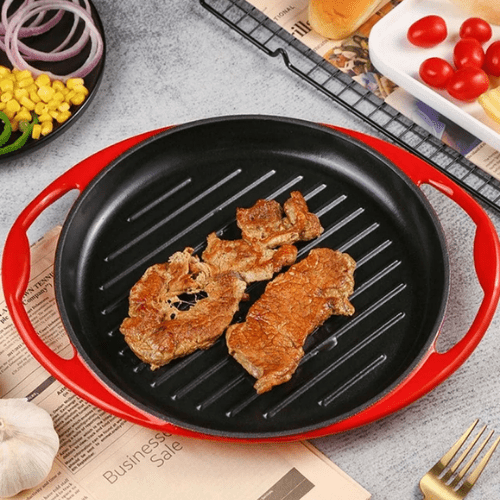 Enameled Cast Sizzler/Frying Pan - 25CM HM-BA180 - Red Rhino