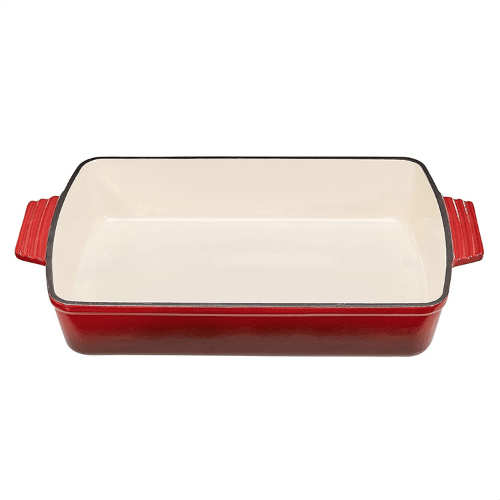 Enameled Cast Iron Rectangular Roaster/Lasagna Pan Casserole 38 x 27 x 8.5cm -BA176 - Red Rhino