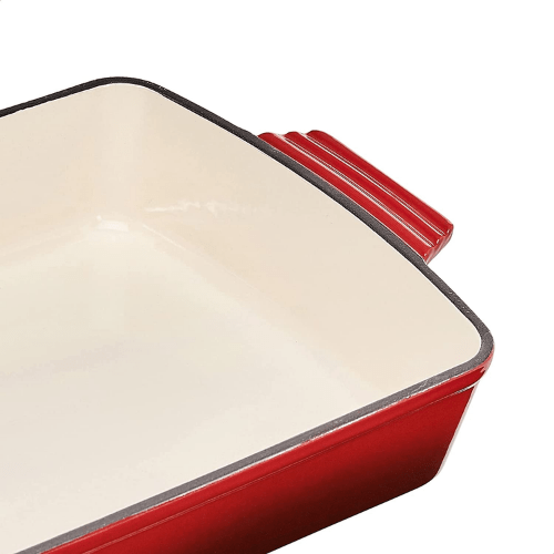 Enameled Cast Iron Rectangular Roaster/Lasagna Pan Casserole 38 x 27 x 8.5cm -BA176 - Red Rhino